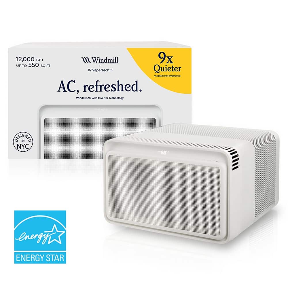 Windmill - WhisperTech 12,000 BTU Smart Window Air Conditioner with Inverter Technology - White