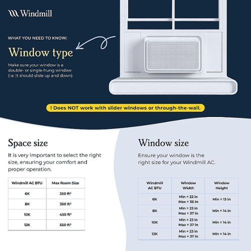 Windmill - 6,000 BTU Smart Window Air Conditoner - White