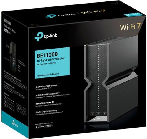 TP-Link - Archer BE11000 Tri-Band Wi-Fi 7 Router - Black