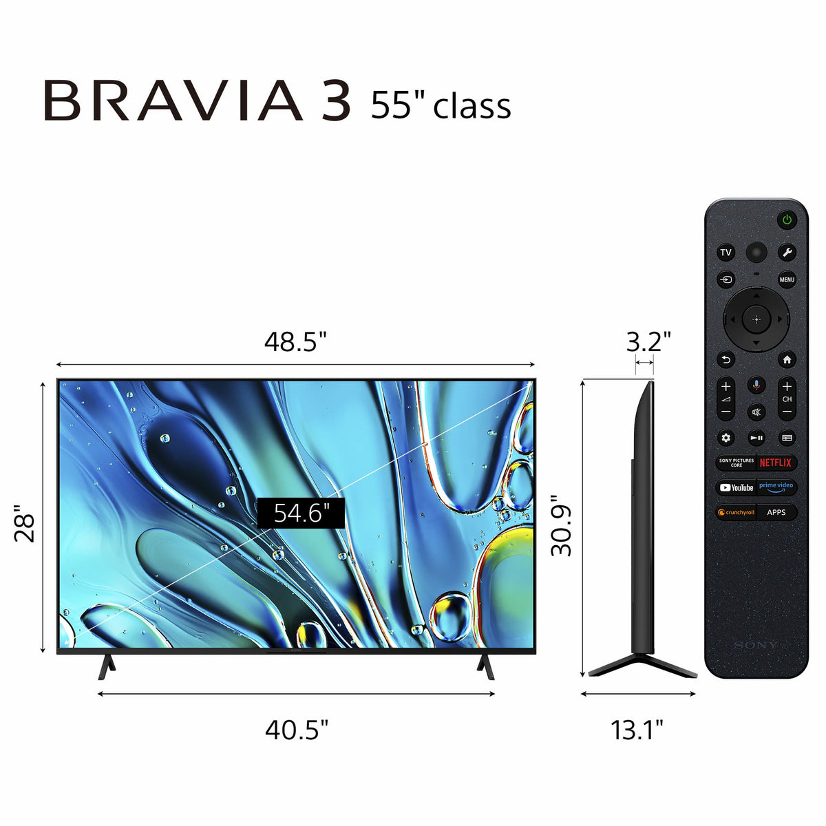 Sony - 55" Class BRAVIA 3 LED 4K UHD Smart Google TV (2024)