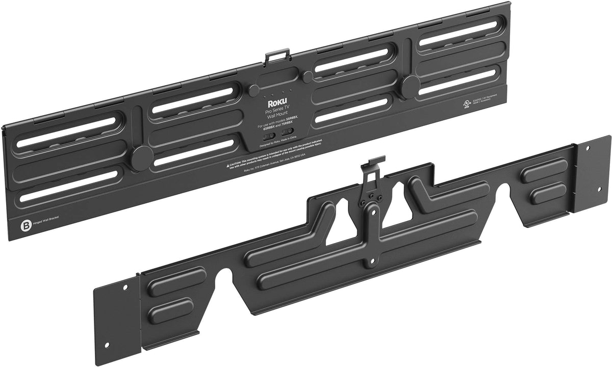 Roku - Wall Mount Kit for 75” Pro Series TV - Ultra-Slim with Minimalist, Flat Design - Hinged Mount for Easy Access to Cables - Black