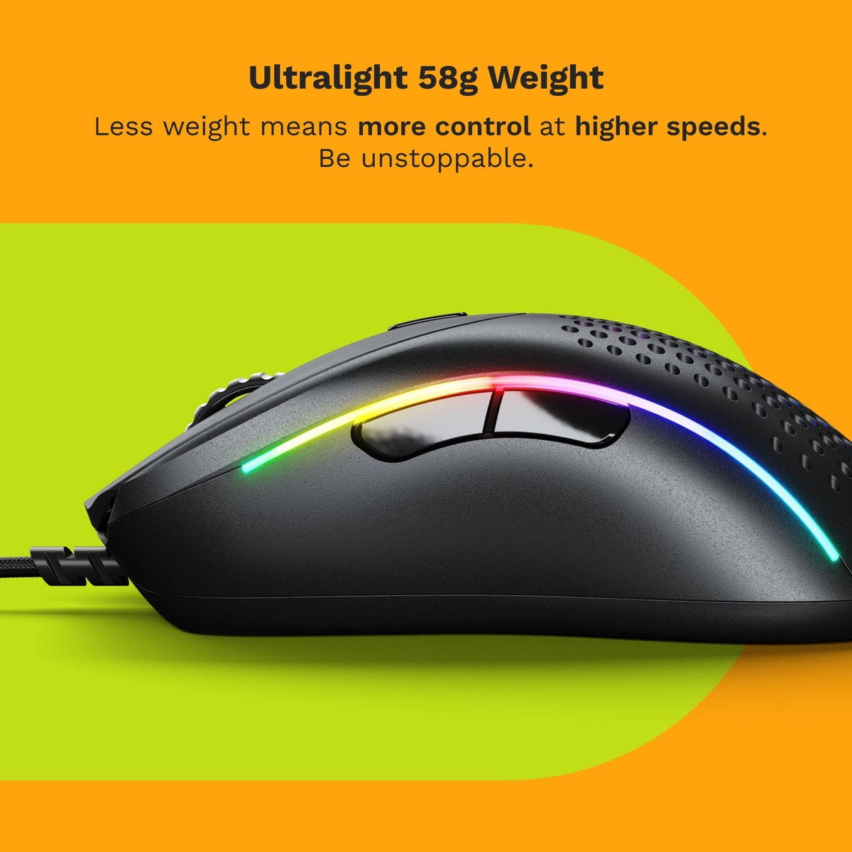 Glorious - Model D 2 Wired Optical RGB Gaming Mouse with 6 Programmable Buttons - Wired - Matte Black