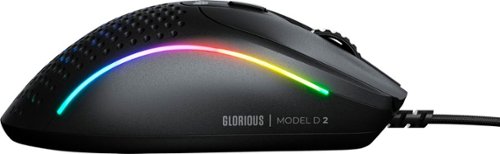 Glorious - Model D 2 Wired Optical RGB Gaming Mouse with 6 Programmable Buttons - Wired - Matte Black