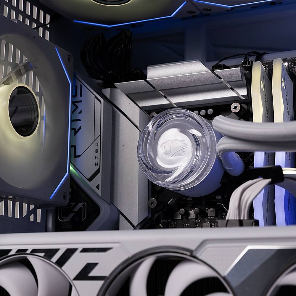iBUYPOWER - AW4 240mm Radiator CPU Liquid Cooler (2 x 120mm Core Fans) with RGB Display - White