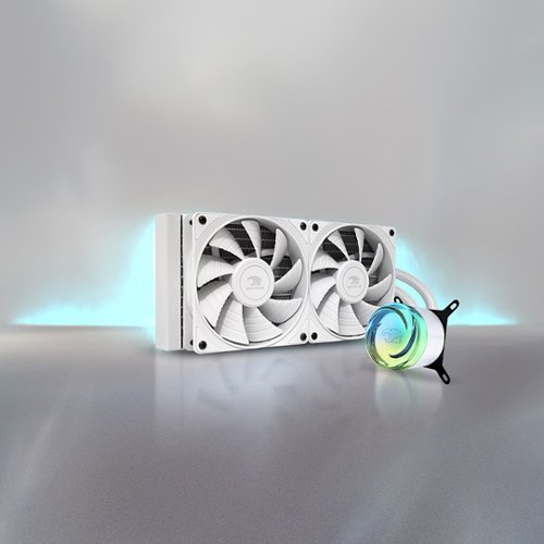 iBUYPOWER - AW4 240mm Radiator CPU Liquid Cooler (2 x 120mm Core Fans) with RGB Display - White