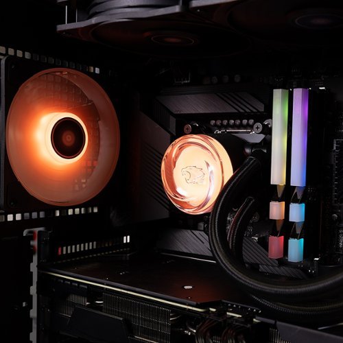 iBUYPOWER - AW4 360mm Radiator CPU Liquid Cooler (3 x 120mm Core Fans) with RGB Display - Black