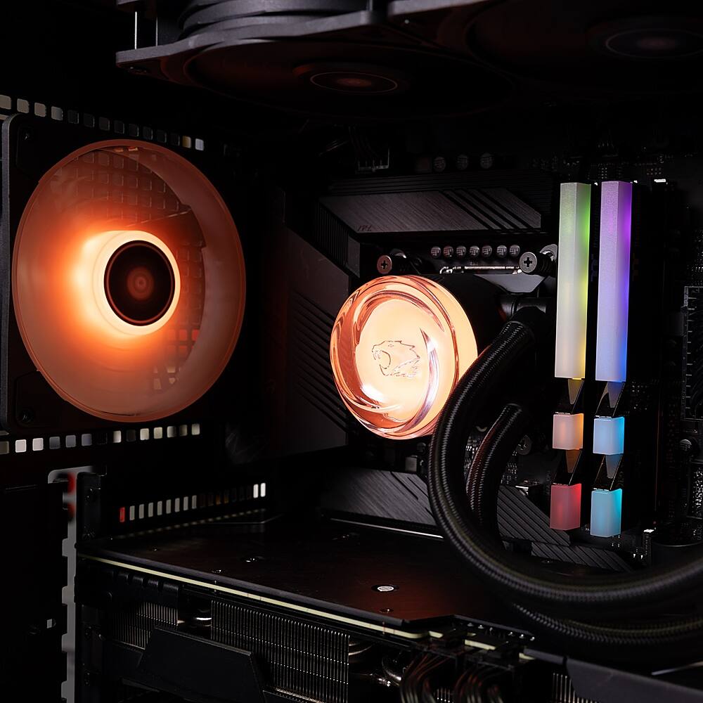 iBUYPOWER - AW4 360mm Radiator CPU Liquid Cooler (3 x 120mm Core Fans) with RGB Display - Black