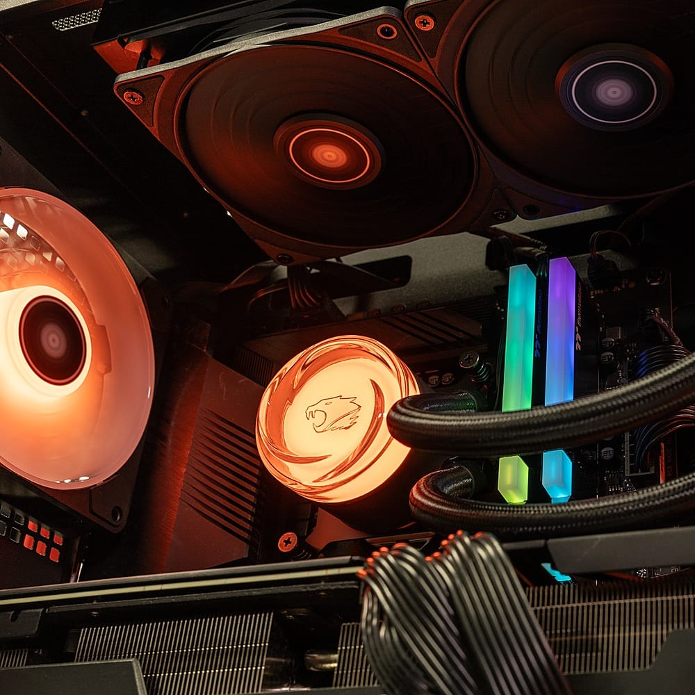 iBUYPOWER - AW4 360mm Radiator CPU Liquid Cooler (3 x 120mm Core Fans) with RGB Display - Black
