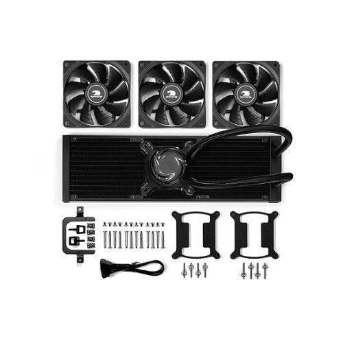 iBUYPOWER - AW4 360mm Radiator CPU Liquid Cooler (3 x 120mm Core Fans) with RGB Display - Black
