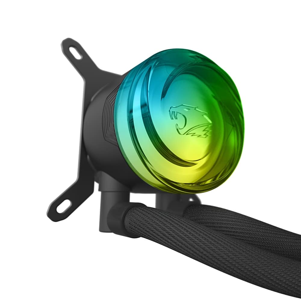 iBUYPOWER - AW4 360mm Radiator CPU Liquid Cooler (3 x 120mm Core Fans) with RGB Display - Black