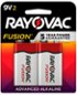 Rayovac - Fusion 9V Batteries (2 Pack), Alkaline 9 Volt Batteries