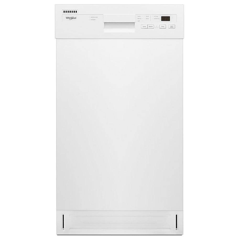 Whirlpool - 18 inch Front Control Built-In Stainless Steel Tub Dishwasher with Cycle Memory and 50 dBA - White