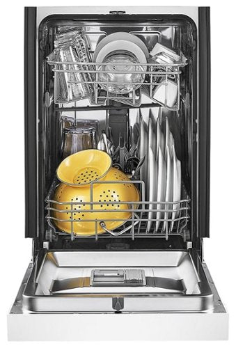 Whirlpool - 18 inch Front Control Built-In Stainless Steel Tub Dishwasher with Cycle Memory and 50 dBA - White