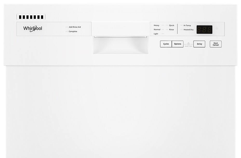 Whirlpool - 18 inch Front Control Built-In Stainless Steel Tub Dishwasher with Cycle Memory and 50 dBA - White