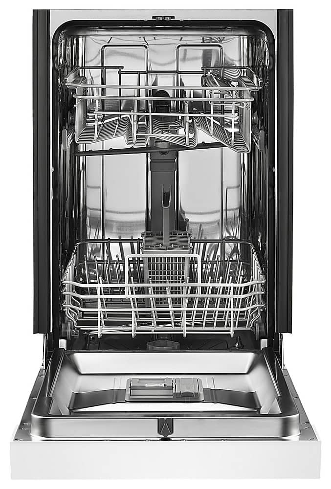 Whirlpool - 18 inch Front Control Built-In Stainless Steel Tub Dishwasher with Cycle Memory and 50 dBA - White