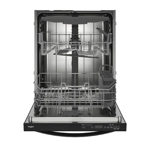 Whirlpool - 24 inch Top Control Built-In Stainless Steel Tub Dishwasher with 3rd Rack, Flush Installation, 44 dBA - Black
