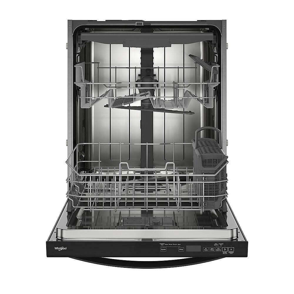 Whirlpool - 24 inch Top Control Built-In Stainless Steel Tub Dishwasher with 3rd Rack, Flush Installation, 44 dBA - Black