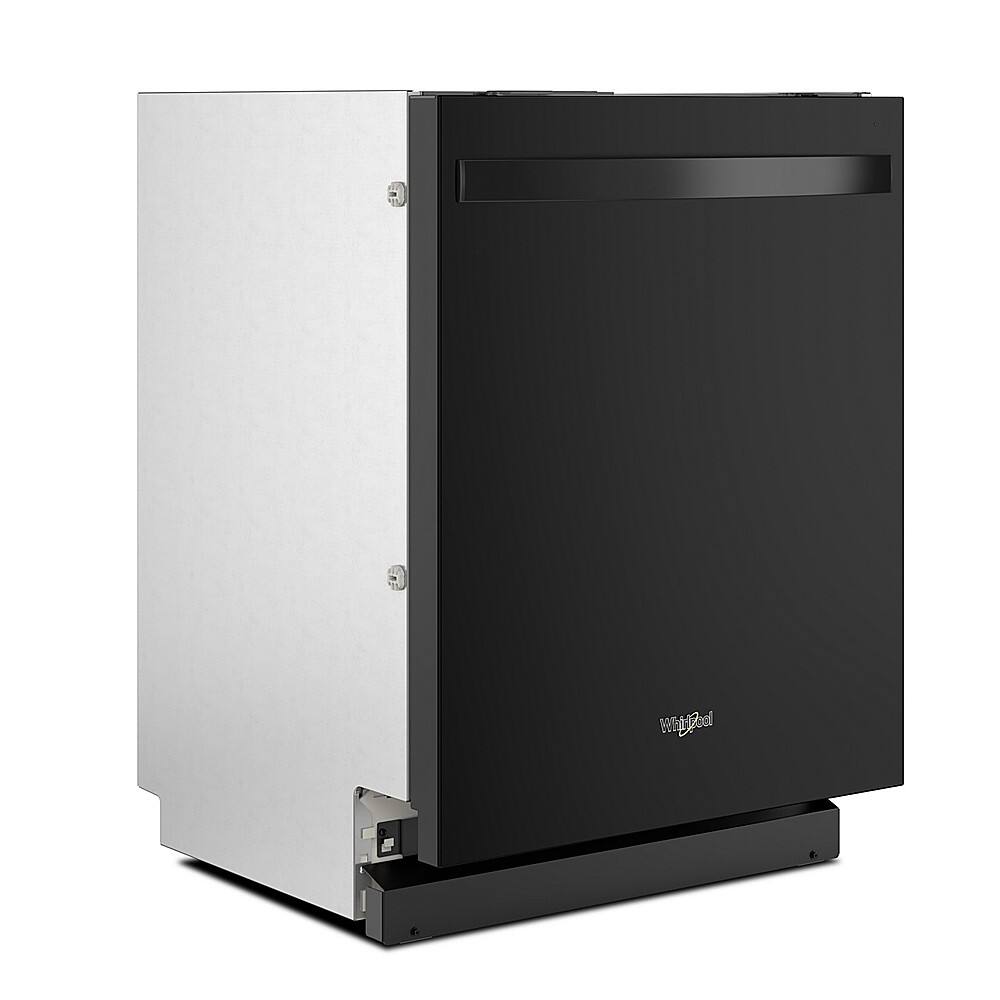 Whirlpool - 24 inch Top Control Built-In Stainless Steel Tub Dishwasher with 3rd Rack, Flush Installation, 44 dBA - Black