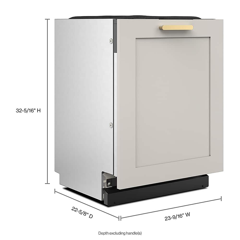 KitchenAid - 24 inch Top Control Built-In Stainless Steel Tub Dishwasher with Panel-Ready Design and 44 dBA - Custom Panel Ready