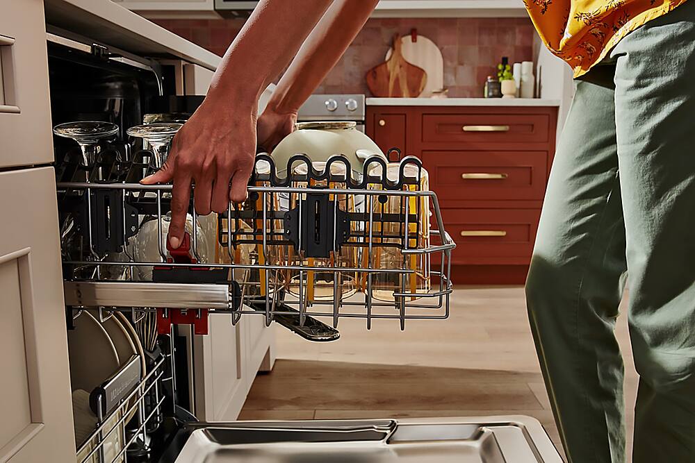 KitchenAid - 24 inch Top Control Built-In Stainless Steel Tub Dishwasher with Panel-Ready Design and 44 dBA - Custom Panel Ready