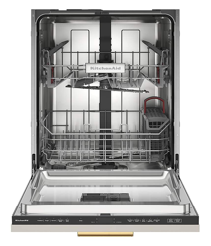 KitchenAid - 24 inch Top Control Built-In Stainless Steel Tub Dishwasher with Panel-Ready Design and 44 dBA - Custom Panel Ready