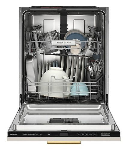 KitchenAid - 24 inch Top Control Built-In Stainless Steel Tub Dishwasher with Panel-Ready Design and 44 dBA - Custom Panel Ready