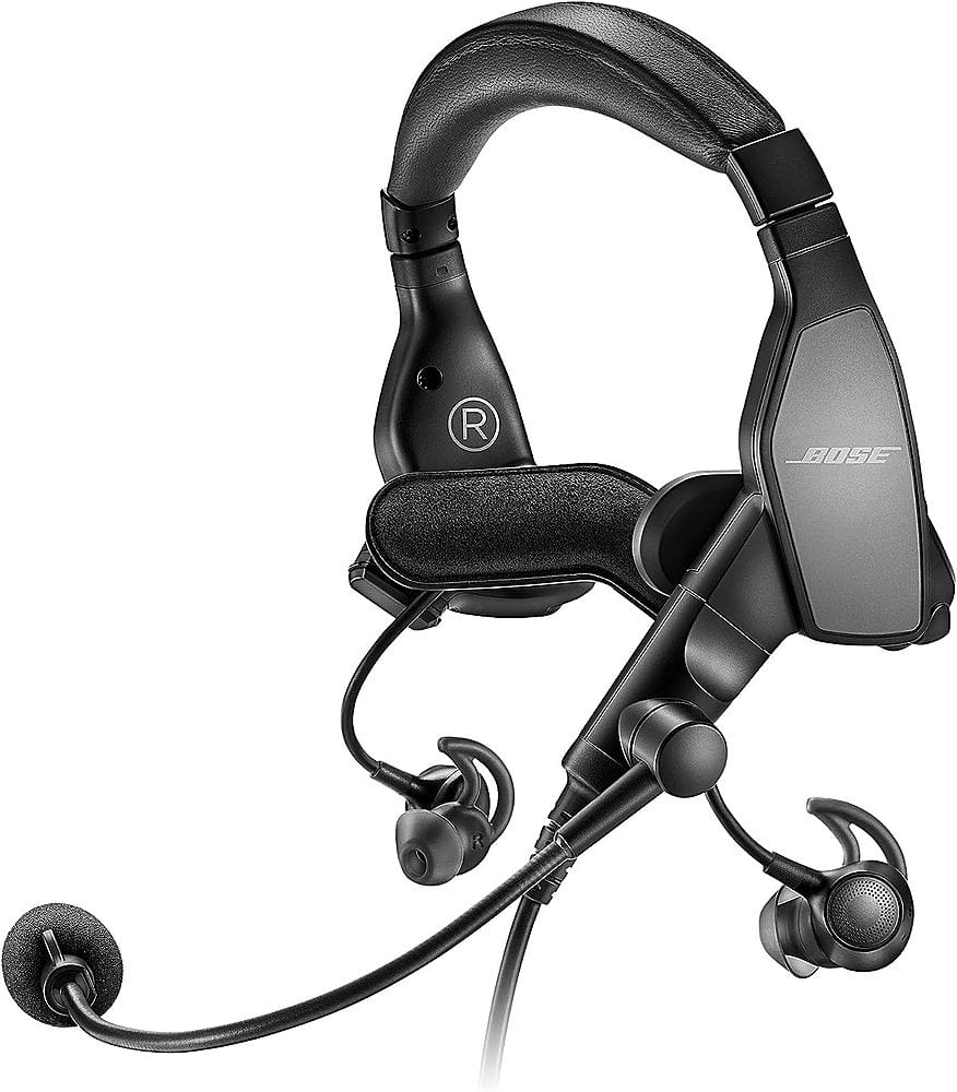 Bose - ProFlight Series 2 Bluetooth Noise-Cancelling In-Ear Aviation Headset with Dual Plug - Black