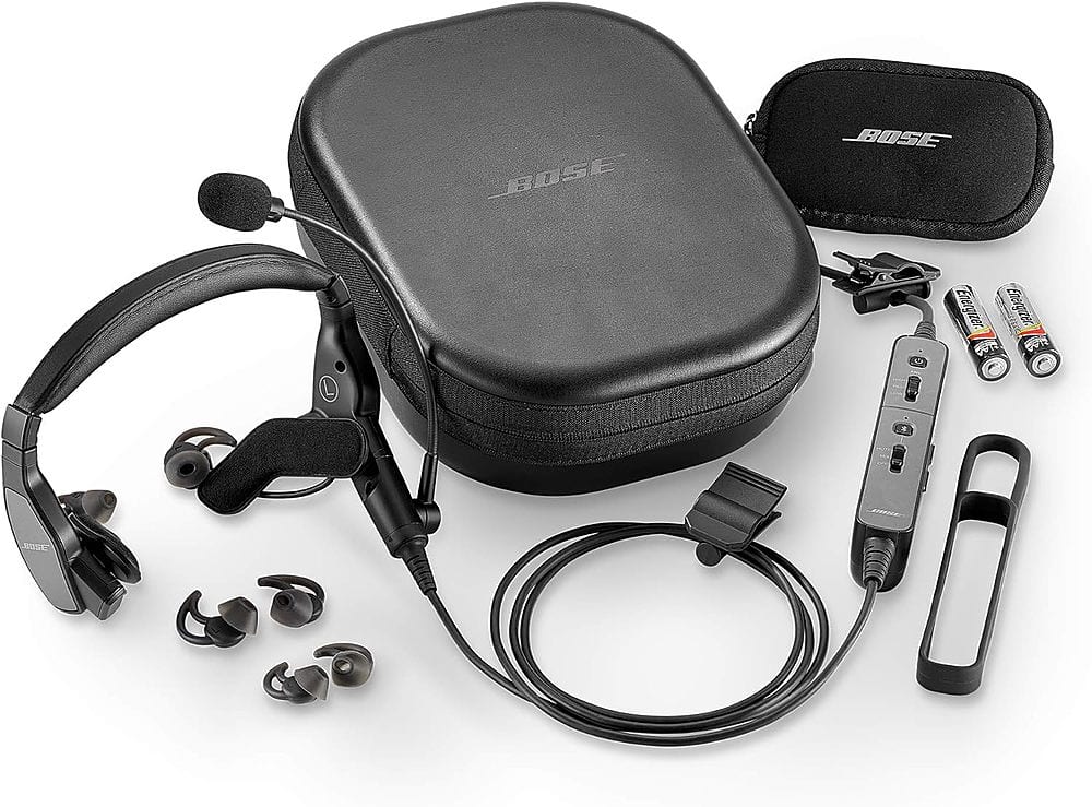 Bose - ProFlight Series 2 Bluetooth Noise-Cancelling In-Ear Aviation Headset with Dual Plug - Black