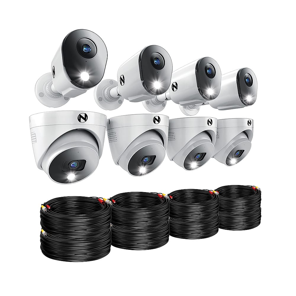 Night Owl - 12 Channel 8 Camera Indoor/Outdoor Wired 2K 2TB DVR Security System with 2-way Audio - Black/White