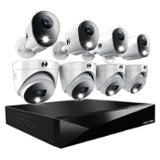 Night Owl - 12 Channel 8 Camera Indoor/Outdoor Wired 2K 2TB DVR Security System with 2-way Audio - Black/White