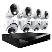 Night Owl - 12 Channel 8 Camera Indoor/Outdoor Wired 2K 2TB DVR Security System with 2-way Audio - Black/White