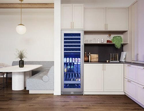 Zephyr - Presrv 24 in. 54-Bottle and 161-Can Dual Zone Full Size Wine and Beverage Cooler - Stainless Steel/Glass