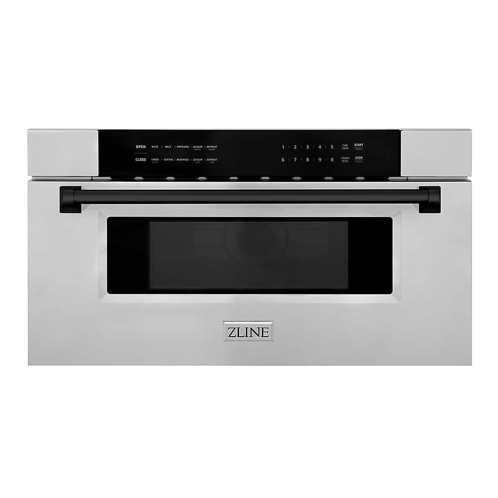 ZLINE - 30" 1.2 cu. ft. Built-In Microwave Drawer in Stainless Steel with Matte Black Accents - Stainless Steel and Matte Black Accents
