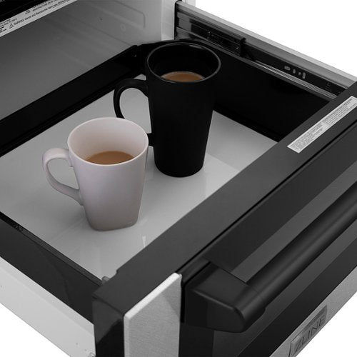 ZLINE - Autograph 24 in. Microwave Drawer with Traditional Handle in Satin Steel and Black Accents - Stainless Steel and Matte Black Accents