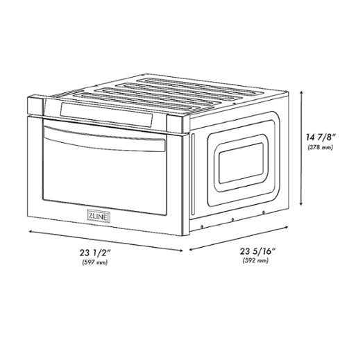ZLINE - Autograph 24 in. Microwave Drawer with Traditional Handle in Satin Steel and Black Accents - Stainless Steel and Matte Black Accents