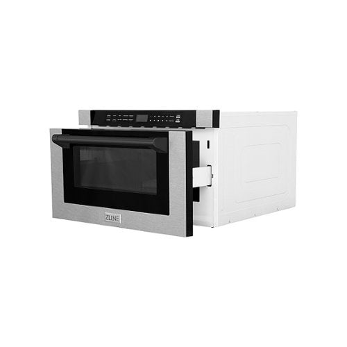 ZLINE - Autograph 24 in. Microwave Drawer with Traditional Handle in Satin Steel and Black Accents - Stainless Steel and Matte Black Accents