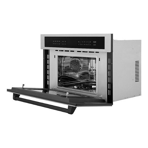 ZLINE - Autograph Edition 30" 1.6 cu ft. Built-in Convection Microwave Oven and Matte Black Accents - Stainless Steel