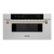 ZLINE - Autograph 30 in. Built-In Microwave Drawer in Satin Steel with Champagne Bronze Accents - Stainless Steel and Champagne Bronze Accents