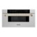 ZLINE - Autograph 30 in. Built-In Microwave Drawer in Satin Steel with Polished Gold Accents - Stainless Steel and Gold Accents