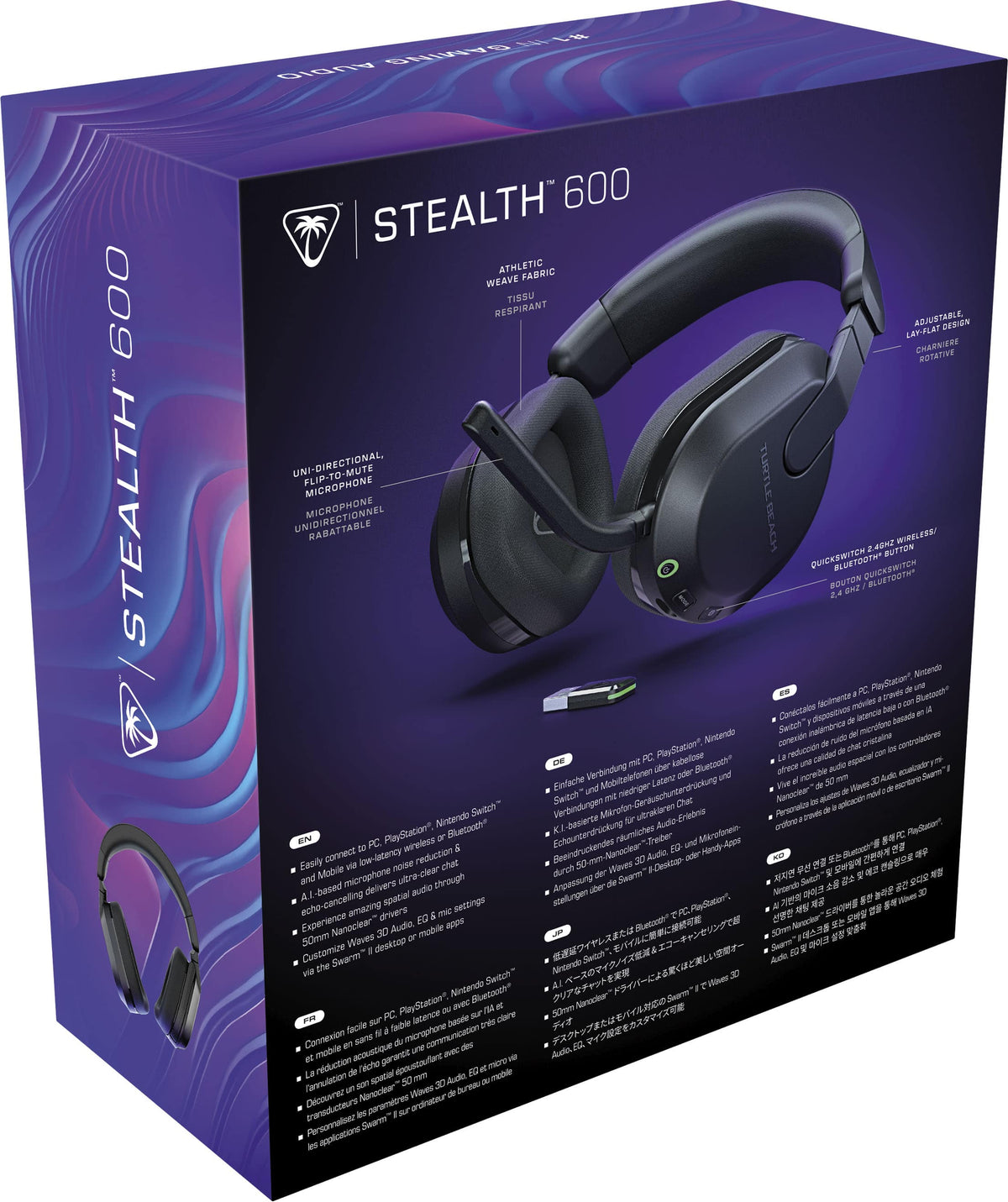 Turtle Beach - Stealth 600 Wireless Over-Ear Multiplatform Gaming Headset for PC, PS5, PS4 & Mobile - Black