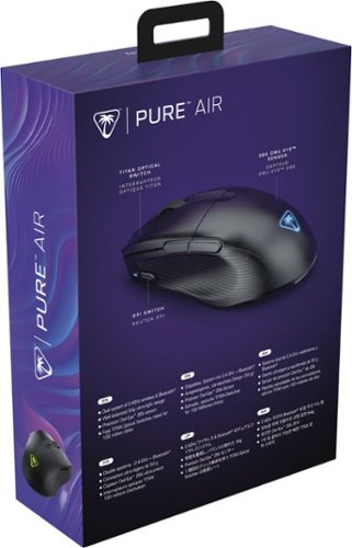 Turtle Beach - Pure Air Ultra-Light Wireless Ergonomic RGB Gaming Mouse with 26K DPI Optical Sensor & 125 hour Battery - Wireless - Black