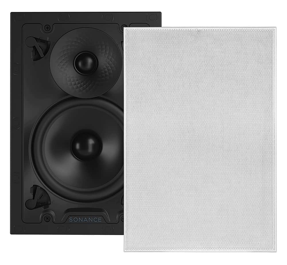 Sonance - VX62 RECTANGLE SINGLE SPEAKER - Visual Experience Series 6" 2-Way In Wall Speaker (Each) - Paintable White