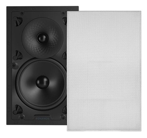 Sonance - VX82 RECTANGLE SINGLE SPEAKER - Visual Experience Series 8" 2-Way In Wall Speaker (Each) - Paintable White