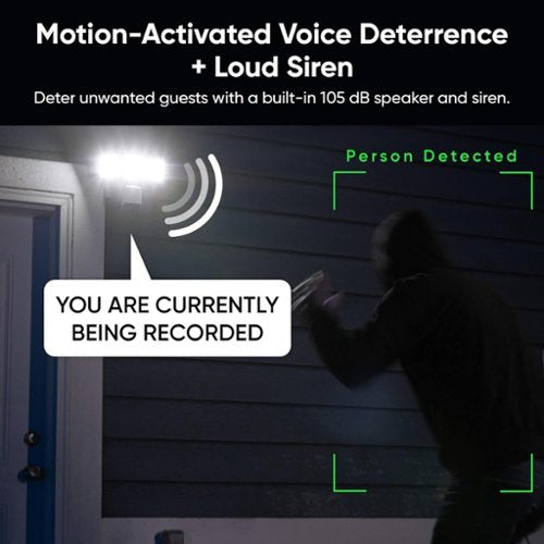 Wyze - Floodlight Camera Pro, 3000 Lumen LEDs, 180° Wide View, 2k HD Outdoor Wi-Fi Floodlight Home Security Camera - White