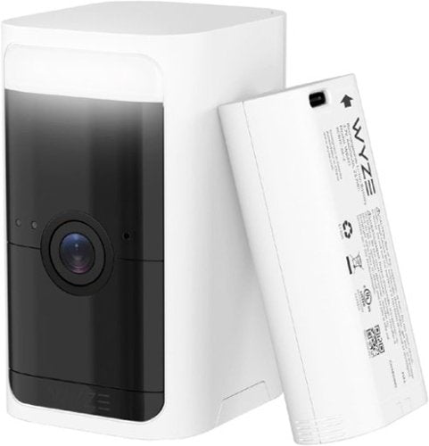 Wyze - Battery Cam Pro 2k HDR Wireless Outdoor/Indoor WiFi Security Camera with Motion Detection and Two-Way Audio - White