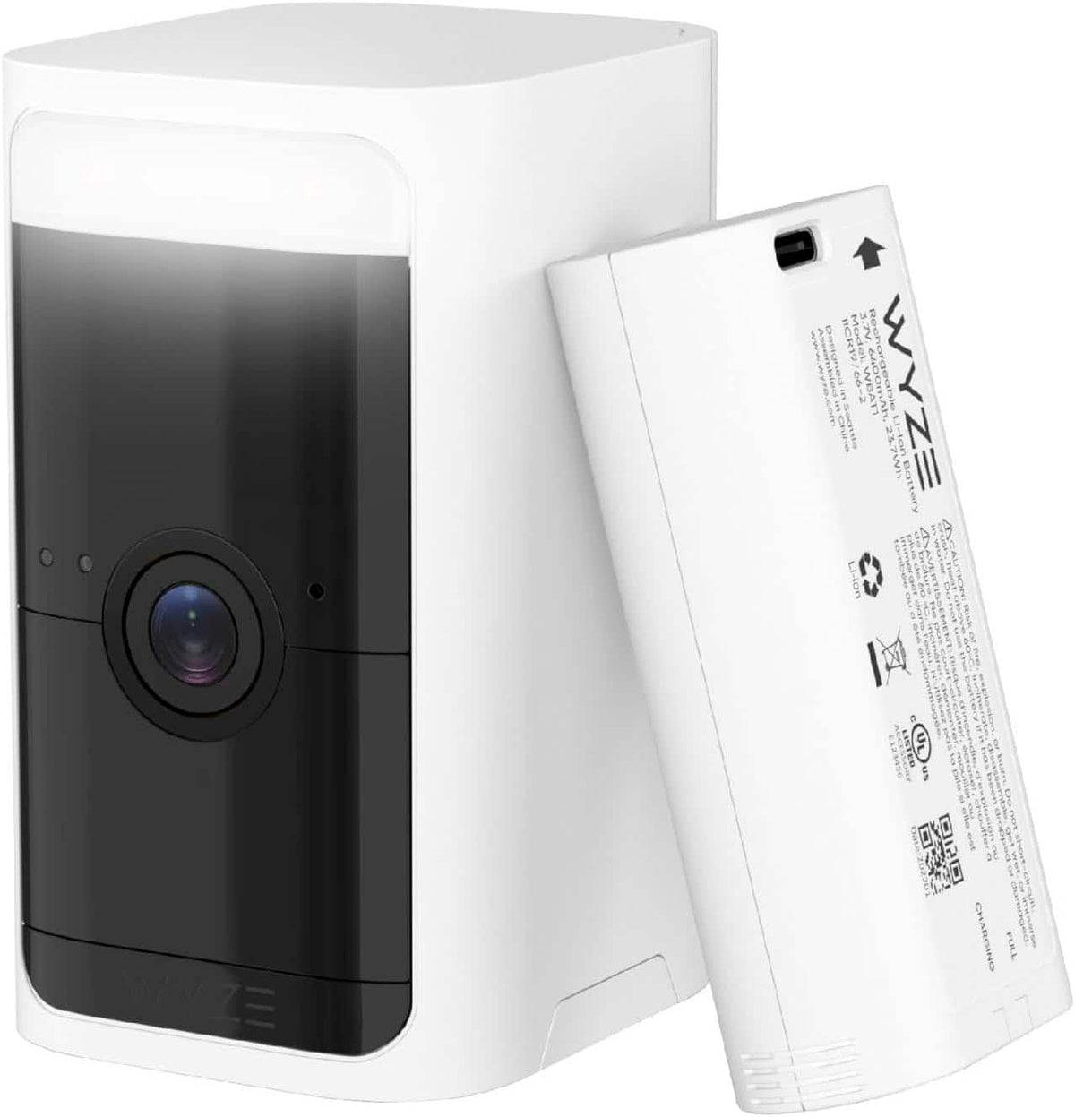 Wyze - Battery Cam Pro 2k HDR Wireless Outdoor/Indoor WiFi Security Camera with Motion Detection and Two-Way Audio - White