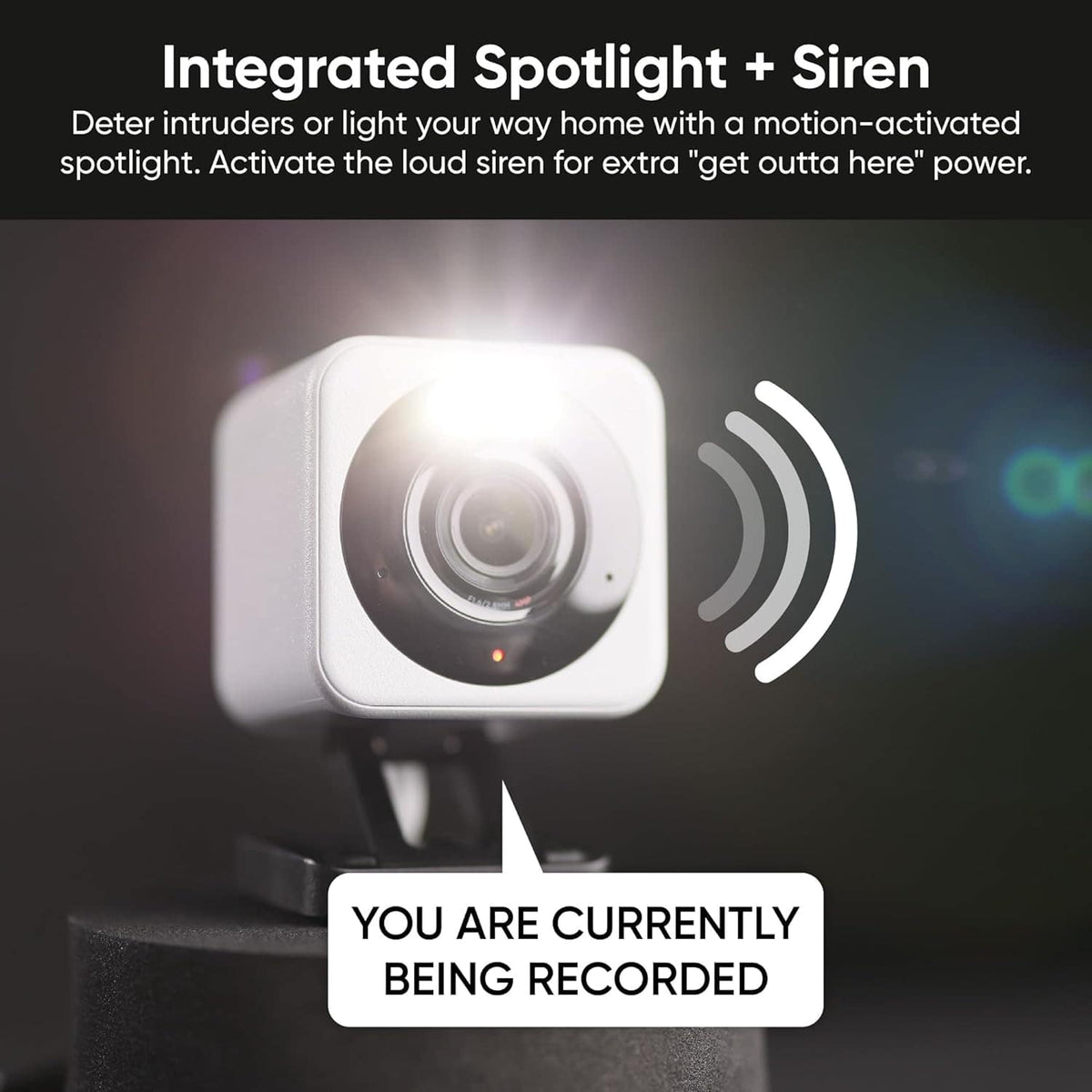 Smart Security Camera Wyze Cam v4 - 2.5K QHD Indoor/Outdoor WiFi Security Camera w/ Color Night Vision & Motion Alerts - White