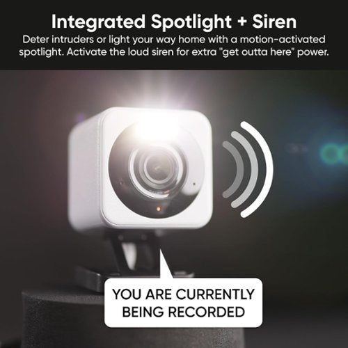 Smart Security Camera Wyze Cam v4 - 2.5K QHD Indoor/Outdoor WiFi Security Camera w/ Color Night Vision & Motion Alerts - White