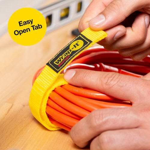 Wrap-It Storage - Quick-Straps - 12-inch (3-Pack) - Weatherproof Hook and Loop Strap - Yellow