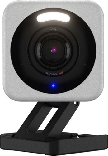 Wyze - Cam v4 - Indoor/Outdoor, Plug-in, 2.5K WiFi Security Camera with Color Night Vision & Motion Activated Spotlight - Gray